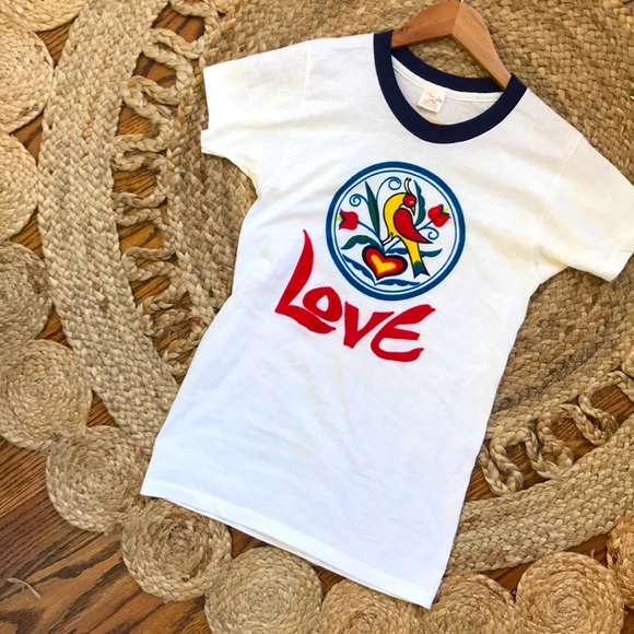 Vintage Tops - Authentic 1970s vintage Love tee